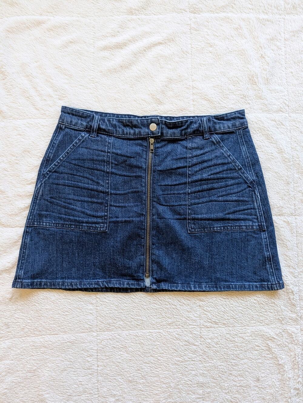 Madewell Zip Front Denim Mini Skirt